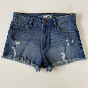 Rewash Shorts Womens Size 7 28 Super High Rise Jeans Denim Medium Wash EUC.